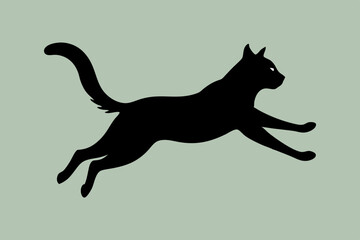 jumping cat silhouette vector illustration