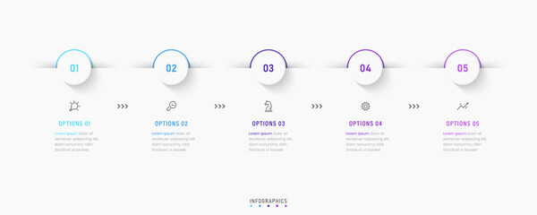 Wall Mural - vector infographic label design template with icons and 5 options or steps. can be used for process 