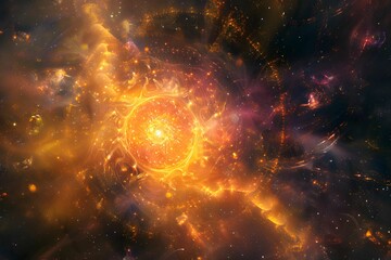 Wall Mural - An Enchanting Kaleidoscope of Vibrant Nebulae and Glimmering Stars in the Vast Expanse of a Distant Galaxy, Capturing the Breathtaking Beauty and Infinite Wonder of the Universe.