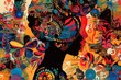 © Fitry - Abstract Portrait of a Black Woman with Vibrant Colors and Geometric Patterns