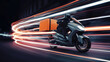 © Ilham Fathony - motorcycle on the street, package delivery fast
