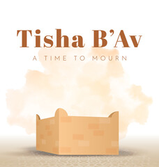 Canvas Print - Tisha B'Av Poster Design for Jewish  Holiday. Day of mourning for tragedies across Jewish history