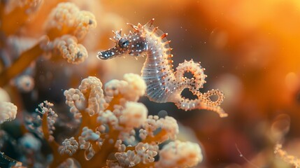 Poster - In the depths of the sea, life teems in all its diversity, from delicate seahorses to graceful sea turtles, each finding its place in the complex web of ocean life.