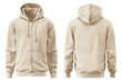 © bit24 - Light full-zip hoodie sweatshirt front and back view on white background.  Cloth Mockup