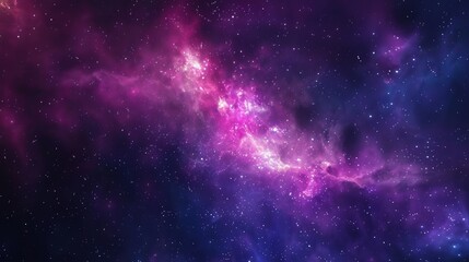Wall Mural - Stunning cosmic nebula with vibrant pink and purple hues, star clusters, and a serene, ethereal celestial backdrop. Perfect for space-related content.
