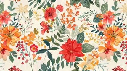 Sticker - Vibrant Watercolor Floral Pattern