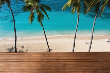 Wall Mural - Tropical Beach Paradise View from Deck