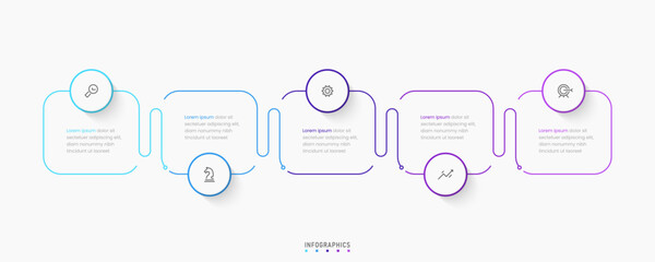 Vector Infographic label design template with icons and 5 options or steps. Can be used for process diagram, presentations, workflow layout, banner, flow chart, info graph.