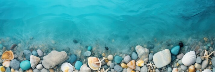 Poster - Seashells and Pebbles on the Beach