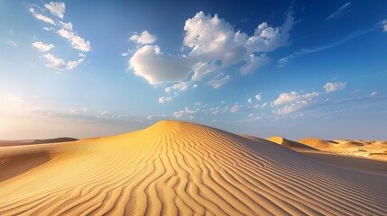 Poster - The golden sands shimmer under the midday sun, creating a mesmerizing, almost surreal landscape.