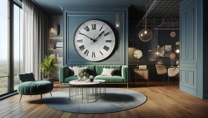 room with clock