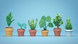 © Wayu - Small plant in a pot, minimalist 3d render