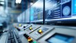 © Paul - Control panels and advanced machinery, intricate interface design, filled with monitors, illustrating the meticulous process, highly detailed