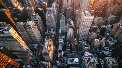 Poster - Aerial View of Cityscape with Skyscrapers