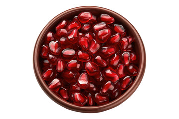 Poster - Pomegranate seeds in a bowl isolated on transparent background