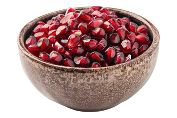 Poster - Pomegranate seeds in a bowl isolated on transparent background