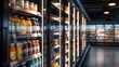 © Atchariya63 - Modern grocery store aisle with well-lit shelves displaying assorted beverages and food products. Clean and organized retail environment.