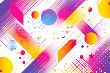 Wall Mural - Abstract colorful background with geometric shapes creating a vibrant and artistic scene