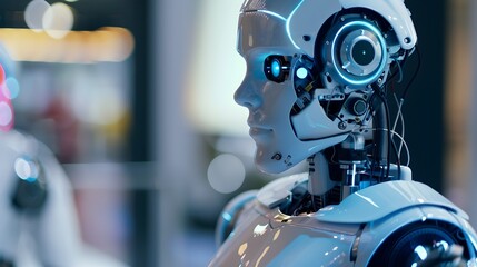 Fototapete - Robotic Assistance Technology for Future Automation and Innovation