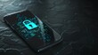 © Sahir Stock - Smartphone with a padlock icon on the screen symbolizing data security and protection in a digital world, emphasizing cybersecurity measures