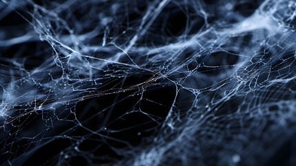 A spider web with a blue background