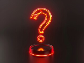 Poster - a question mark in a red light