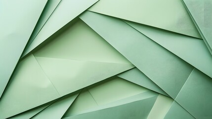 Wall Mural - A green background with many triangles