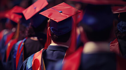 Wall Mural - Back View of Students During University Graduation Ceremony