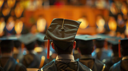 Wall Mural - Back View of Students During University Graduation Ceremony