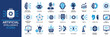 © Designstor09 - Artificial intelligence icon set. Containing machine learning, data science, AI, virtual assistant, generative AI, technology, Turing test and more. Solid vector icons collection