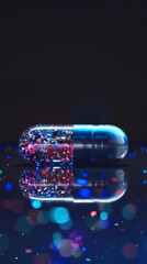 Sticker - 3D rendering of colorful pill capsules