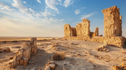 Canvas Print - The ruins of ancient civilizations stand as silent sentinels in the desert, offering glimpses into a bygone era.