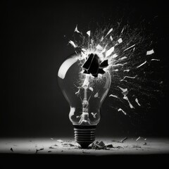 light bulb with idea concept in street art style. High quality image