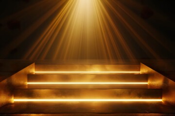 Wall Mural - stage illuminated with spotlight, stage podium scene with for award ceremony illuminated with spotli