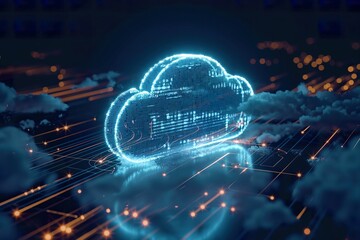 Wall Mural - Cloud computing technology concept. 