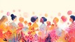© naphat - A colorful, abstract illustration of diverse women surrounded by floral elements.