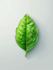 Eco-friendly energy symbol with a green leaf illustration.