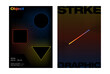 © KKK - Template poster design line graphic wave blend gradient abstract shape circle square triangle bold flyer print a4 magazine cover exhibition annual stylish colorful trendy unique line pattern
