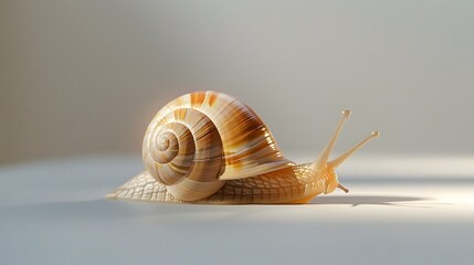 snail on the white background. 