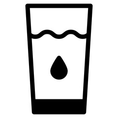 Wall Mural - Vector Icon Water, Glass Of Water, Drink, Glass, Plenty, Healthy, Liquid