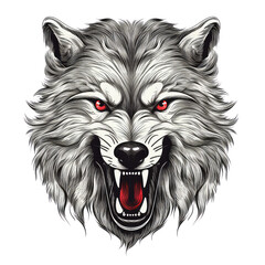 Black And White Drawing Wolf Illustration Art, Generative AI