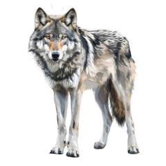 Black And White Drawing Wolf Illustration Art, Generative AI