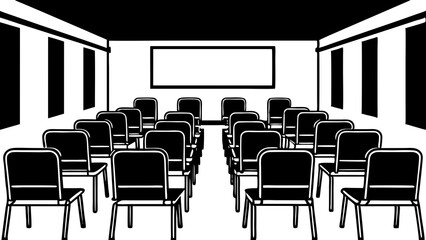 Wall Mural - conference hall with chairs Vector Illustration 