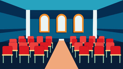 Wall Mural - conference hall with chairs Vector Illustration 