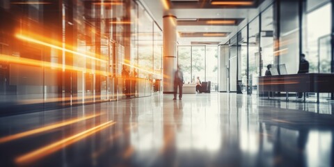 Sticker - Modern Office Lobby with Blurred Lights