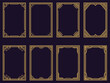 © artvector-23 - Golden art deco frame ornaments. Set of luxury golden decorative elements with different lines, frames. Suitable for card, certificate, invitation, poster.