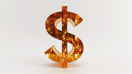 Wall Mural - dollar sign isolated on white background