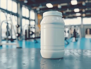 Wall Mural - Blank Creatine Jar Mockup for Fitness Supplements
