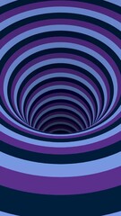 Wall Mural - Optical Illusion tunnel, psychedelic motion background. Media. Moving inside endless vortex. Vertical video.