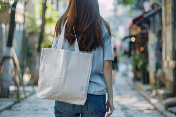 Wall Mural - Handmade canvas tote bags for girls.